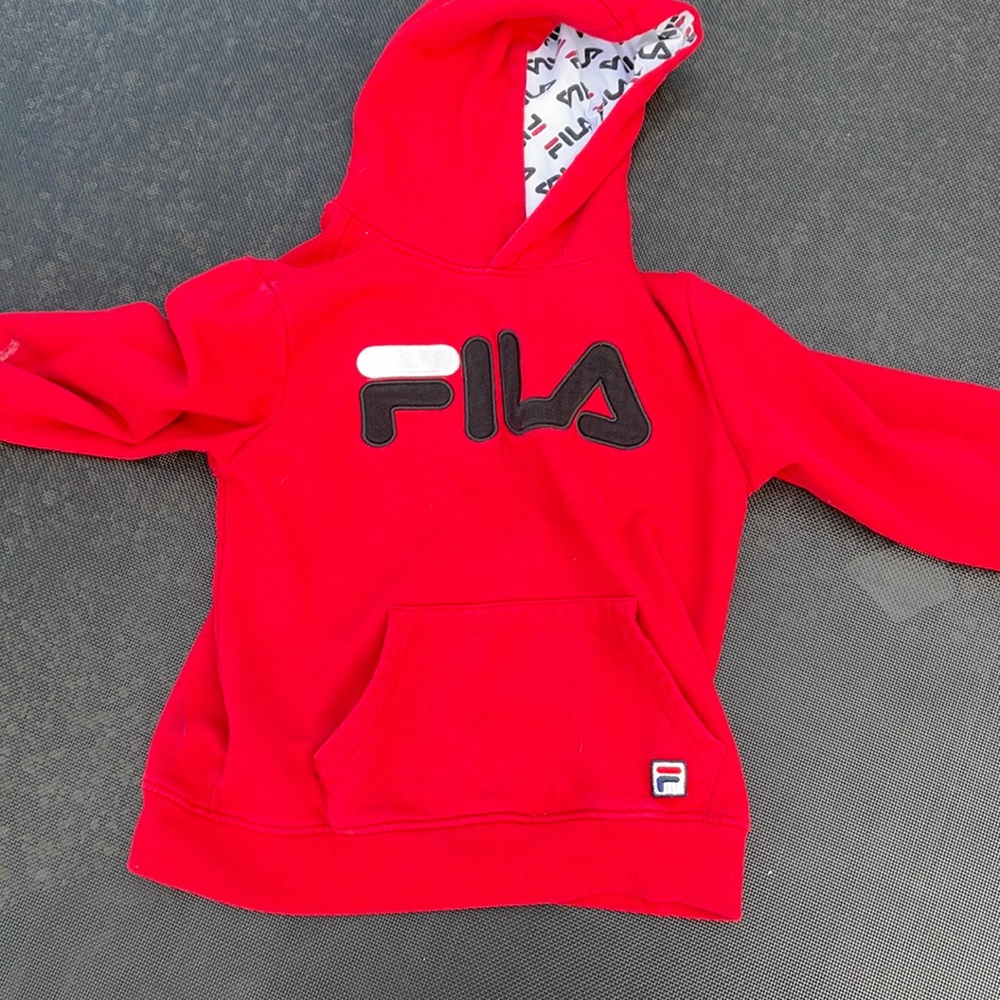 Red fila hoodie